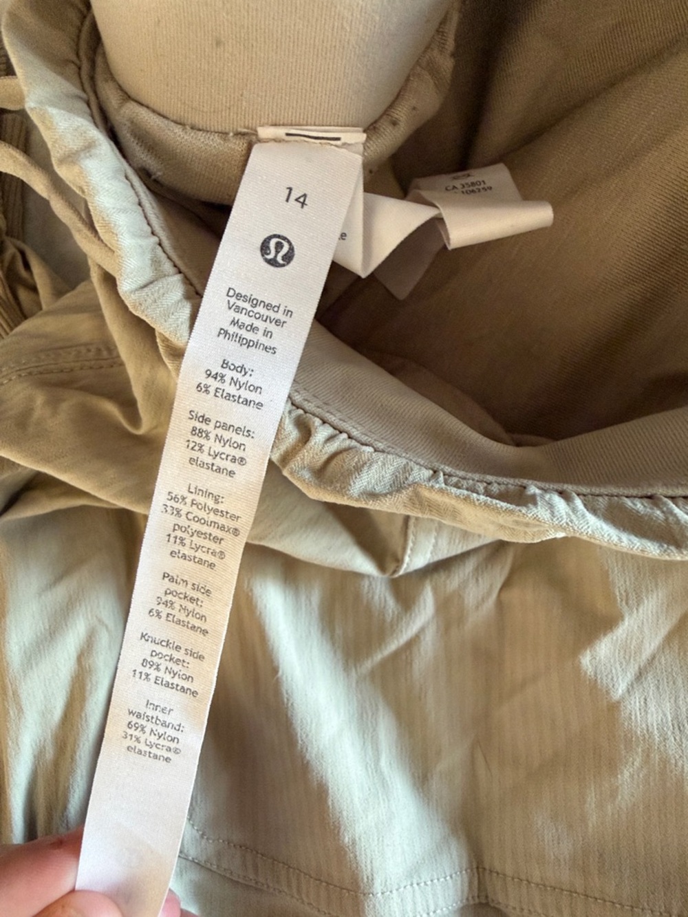 lululemon athletica Khaki/Tan Women's Pants Size 14